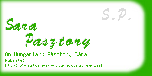 sara pasztory business card